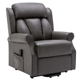 The Darwin - Dual Motor Riser Recliner Mobility Arm Chair in Grey Genuine Leather