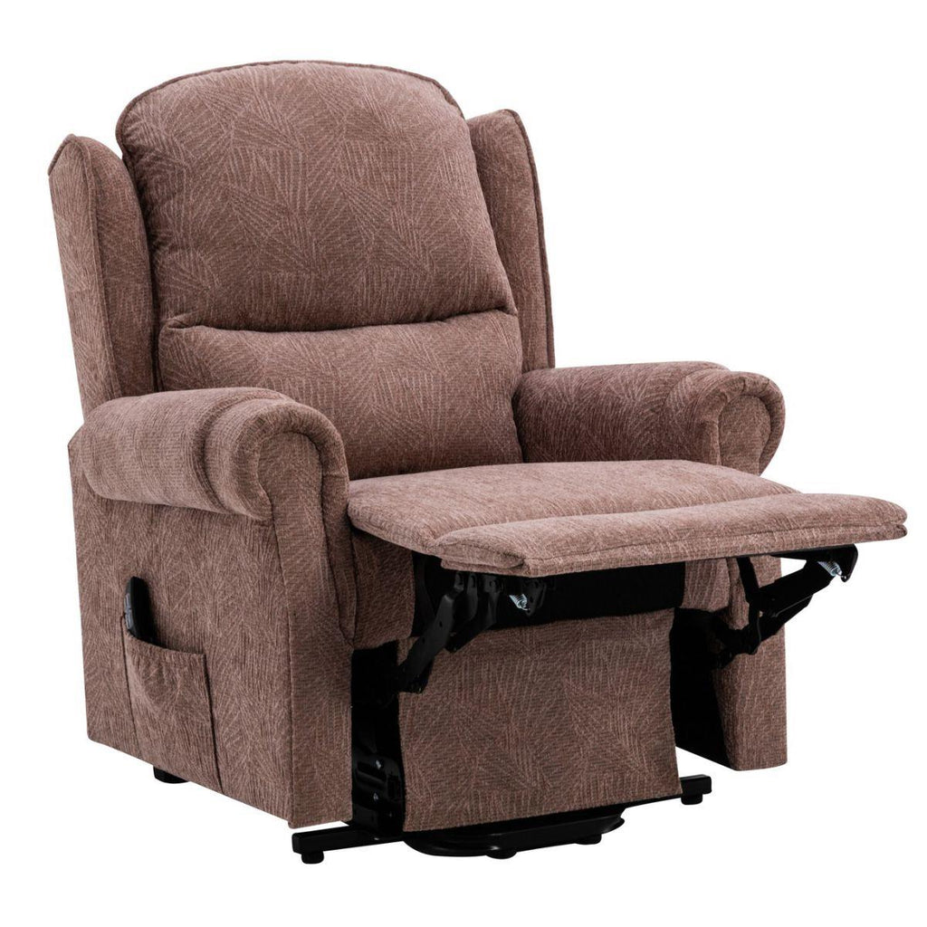 Winchester Dual Motor Riser Recliner Mobility Chair in Mink Brushstroke Fabric