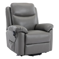 The Devon - Dual Motor Mobility Riser Recliner Arm Chair - Grey Genuine Leather - Minor Damage - Clearance