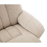 The Paris Swivel Recliner Chair & Footstool in Lille Sand Fabric - Refurbished