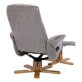 The Alexandria Swivel Recliner Chair & Footstool - Heat & Massage - Wheat Fabric