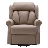 The Darwin - Dual Motor Riser Recliner Mobility Arm Chair in Taupe Genuine Leather - Slight Damage - Clearance