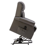 The Darwin - Dual Motor Riser Recliner Mobility Arm Chair in Grey Genuine Leather