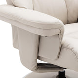 The Denver Swivel Recliner Chair & Footstool - Genuine Leather - Mushroom