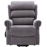 Salisbury Dual Motor Riser Recliner Arm Chair In Lisbon Grey Fabric