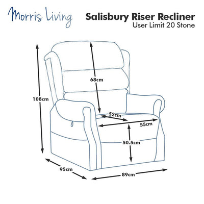 Salisbury Dual Motor Riser Recliner Arm Chair In Lisbon Mocha Fabric Clearance