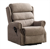 Salisbury Dual Motor Riser Recliner Arm Chair In Lisbon Mocha Fabric Clearance