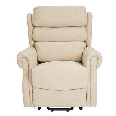 Salisbury Dual Motor Riser Recliner Arm Chair In Lisbon Wheat Fabric - Mobility Chair