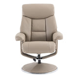 The Biarritz - Swivel Recliner Chair - NO FOOTSTOOL - in Pebble Plush Faux Leather