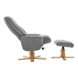 The Paris Swivel Recliner Chair & Footstool in Lille Charcoal Fabric