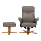 The Alexandria Swivel Recliner Chair with Heat & Massage - Grey Faux Leather