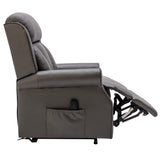 The Darwin - Dual Motor Riser Recliner Mobility Arm Chair in Grey Genuine Leather