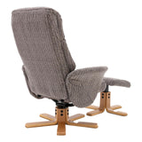 The Giza - Fabric Swivel Recliner Chair & Matching Footstool in Cafe Latte - Refurbished