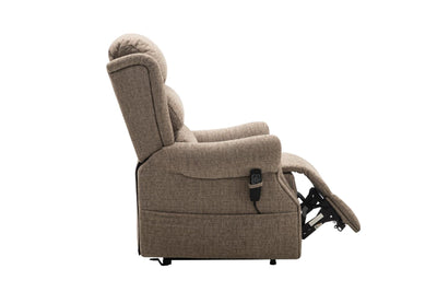 Salisbury Dual Motor Riser Recliner Arm Chair In Lisbon Mocha Fabric Clearance