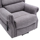 Salisbury Dual Motor Riser Recliner Arm Chair In Lisbon Grey Fabric