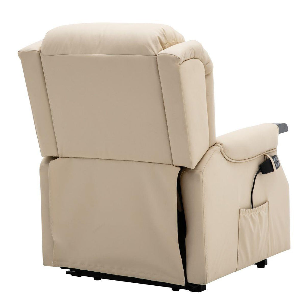 The Warminster Dual Motor Riser Recliner Mobility Chair in Cream Leather