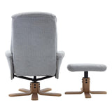 The Hawaii Swivel Recliner Chair & Footstool in Lille Cloud Fabric - Refurbished