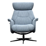 The Murcia - Swivel Recliner Chair & Matching Footstoolin Powder Blue Fabric