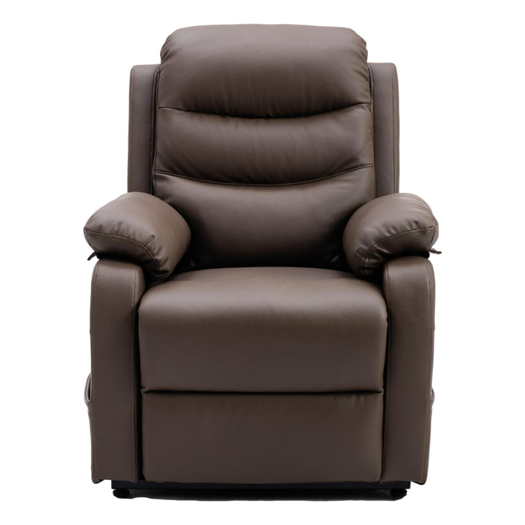 The Bamford - Single Motor Riser Recliner Chair in Truffle Plush Faux Leather - Refurbished