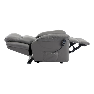 The Devon - Dual Motor Mobility Riser Recliner Arm Chair - Grey Genuine Leather - Minor Damage - Clearance