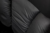 The Mars Genuine Leather Swivel Recliner Chair & Footstool In Black - Clearance