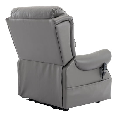 The Carlton Genuine Leather Riser Recliner in Grey - Dual Motor Mobility Chair - Refurbished