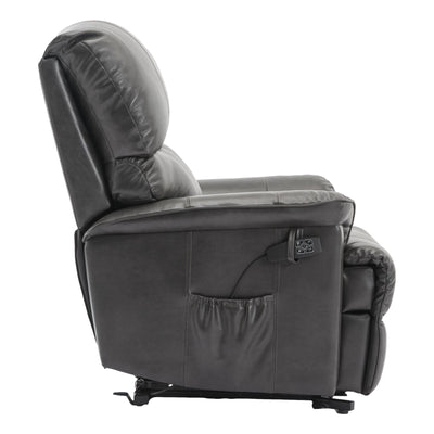 The Toulouse Riser Recliner Mobility Chair in High Grade Genuine Grey Leather