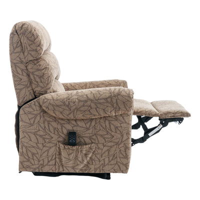 The Amesbury Dual Motor Riser Recliner Electric Mobility Chair - Cocoa Fabric - Refurbished