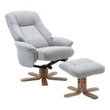 The Hawaii Swivel Recliner Chair & Footstool in Lille Cloud Fabric - Refurbished