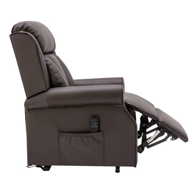 The Darwin - Dual Motor Riser Recliner Mobility Arm Chair in Brown Leather - Refurbished