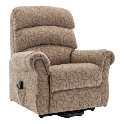 The Amesbury Dual Motor Riser Recliner Electric Mobility Chair - Cocoa Fabric - Refurbished