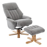 The Paris Swivel Recliner Chair & Footstool in Lille Charcoal Fabric