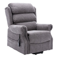 Salisbury Dual Motor Riser Recliner Arm Chair In Lisbon Grey Fabric