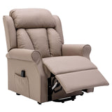 The Darwin - Dual Motor Riser Recliner Mobility Arm Chair in Taupe Genuine Leather - Slight Damage - Clearance