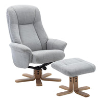 The Hawaii Swivel Recliner Chair & Footstool in Lille Cloud Fabric - Refurbished