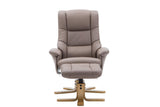 The Florence, Swivel Recliner Chair & Footstool in Earth PU Faux Leather - Clearance