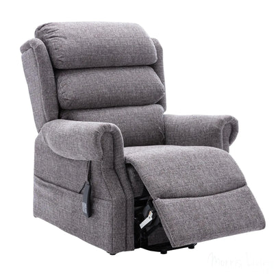 Salisbury Dual Motor Riser Recliner Arm Chair In Lisbon Grey Fabric - Clearance Item Morris Living