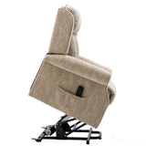 The Darwin - Dual Motor Riser Recliner Chair in Cream Brush Fabric - Refurbished Morris Living