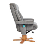 Exmouth Fabric Swivel Recliner Massage Chair & Footstool Charcoal Clearance