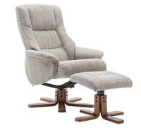 The Florida Wheat Fabric Swivel Recliner Chair & Matching Footstool - Refurbished Clearance