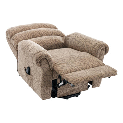 The Amesbury Dual Motor Riser Recliner Electric Mobility Chair - Cocoa Fabric - Refurbished