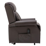 The Darwin - Dual Motor Riser Recliner Mobility Arm Chair in Brown Leather - Refurbished