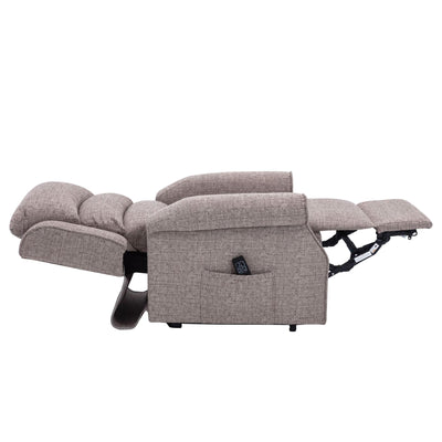 The Perth - Dual Motor Riser Recliner Mobility Chair in Lisbon Mocha Fabric - Clearance