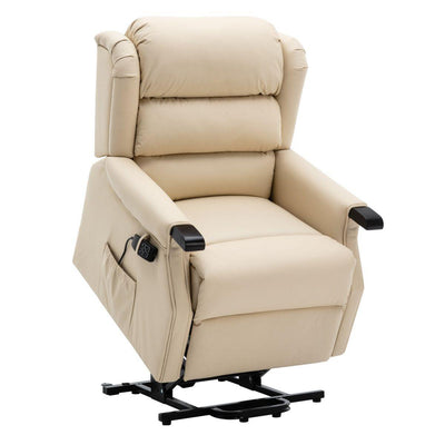 The Warminster Dual Motor Riser Recliner Mobility Chair in Cream Leather - Refurbished