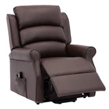 The Perth - Dual Motor Riser Recliner Mobility Chair in Brown Plush Faux Leather