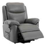 The Devon - Dual Motor Mobility Riser Recliner Arm Chair - Grey Genuine Leather - Minor Damage - Clearance