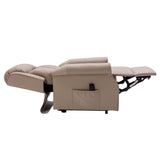 The Darwin - Dual Motor Riser Recliner Mobility Arm Chair in Taupe Genuine Leather - Slight Damage - Clearance