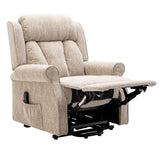 The Darwin - Dual Motor Riser Recliner Mobility Arm Chair in Cream Brushstroke Fabric