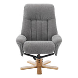 The Paris Swivel Recliner Chair & Footstool in Lille Charcoal Fabric