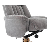 The Paris Swivel Recliner Chair & Footstool in Lille Charcoal Fabric